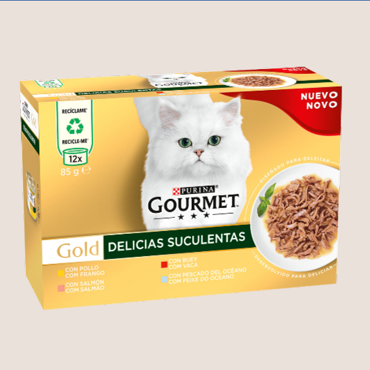 Purina Gourmet Gold Delicias Suculentas Pack 12 x 85gr