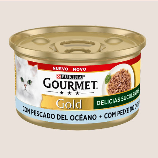 Purina Gourmet Gold Delicias Suculentas con Pescado del Océano 85 gr