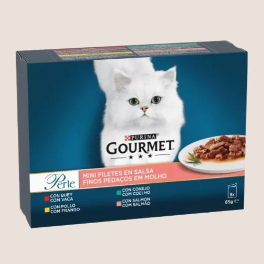 Purina Gourmet Perle Finas Láminas en Salsa 8 x 85 gr