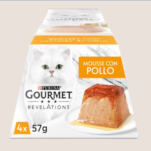 Purina Gourmet Revelations Pirámide con Pollo 4 x 57 gr (Mousse)