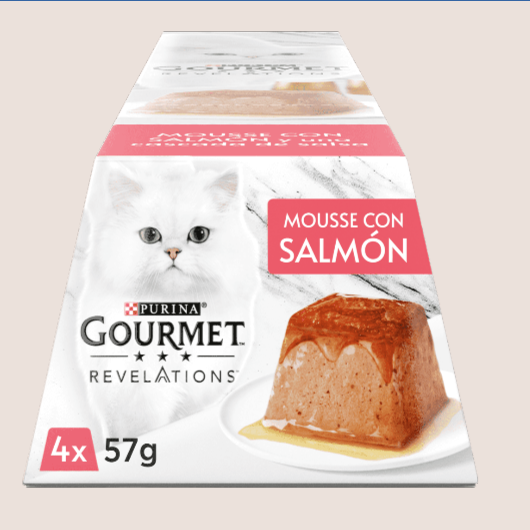 Purina Gourmet Revelations Pirámide con Salmón 4 x 57 gr (Mousse)