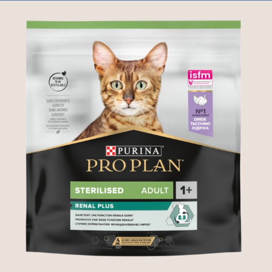 Purina Pro Plan Gato Sterilised Renal Plus Adult Pavo (+1)